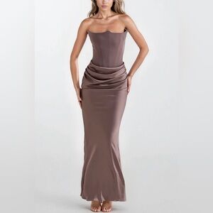 House of Cb ‘Persephone’ Smoke Strapless Corset Maxi Dress